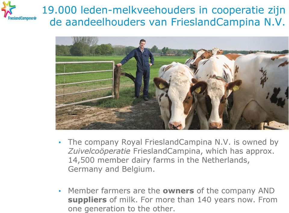 is owned by Zuivelcoöperatie FrieslandCampina, which has approx.