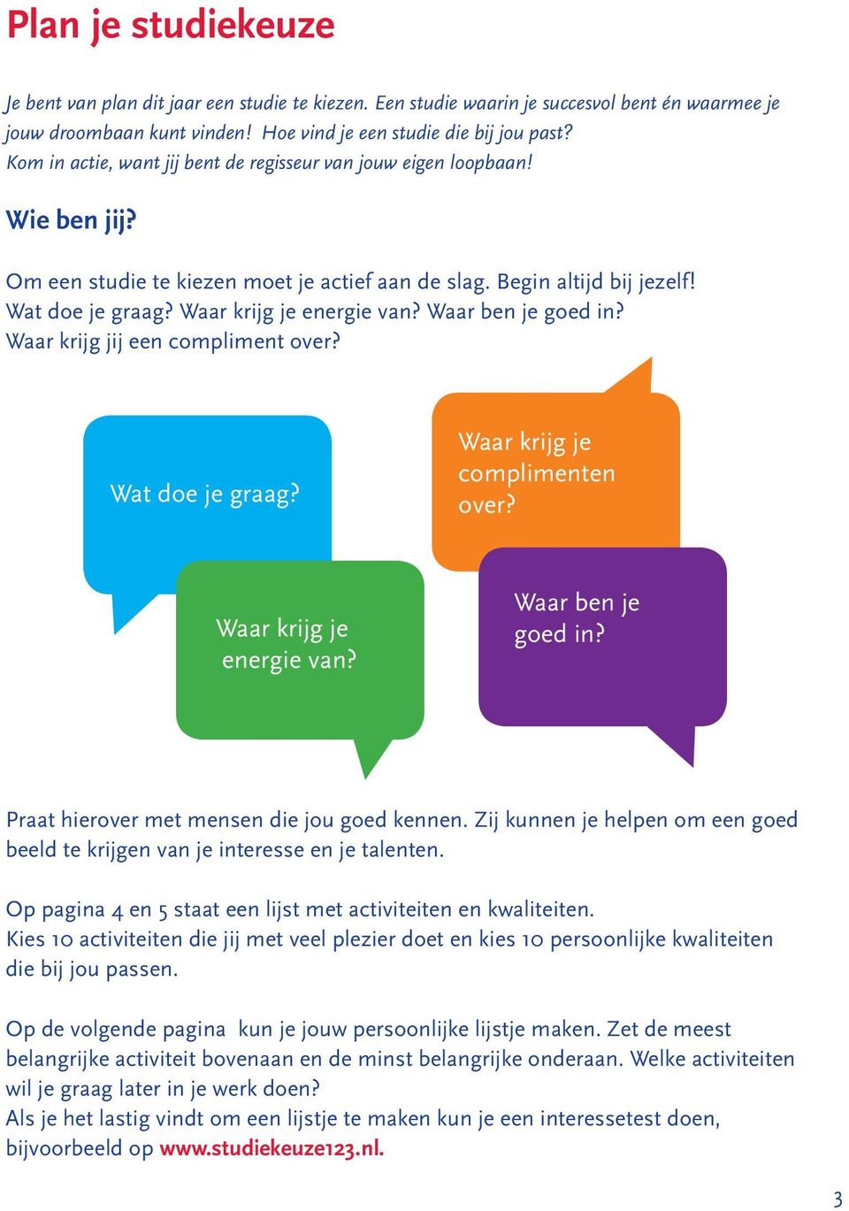 Waar ben je goed in? Waar krijg jij een compliment over? Wat doe je graag? Waar krijg je complimenten over? Waar krijg je energie van? Waar ben je goed in?