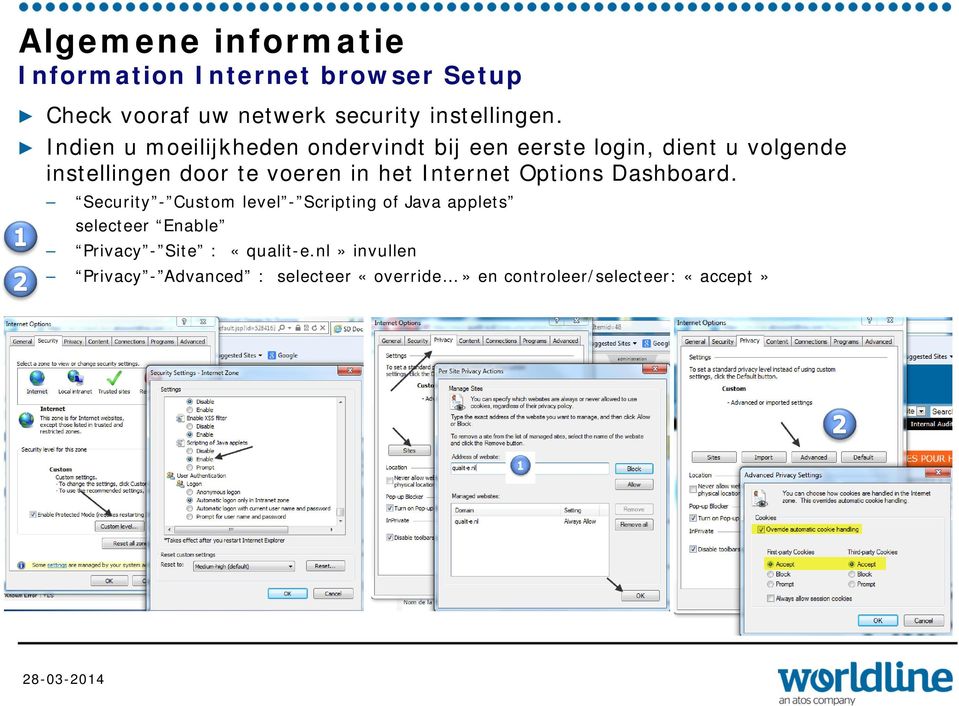 het Internet Options Dashboard.