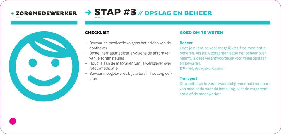 cliënt zo veel mogelijk zelf de medicatie beheren. Als jouw zorgorganisatie het beheer overneemt, is deze verantwoordelijk voor veilig opslaan en bewaren.