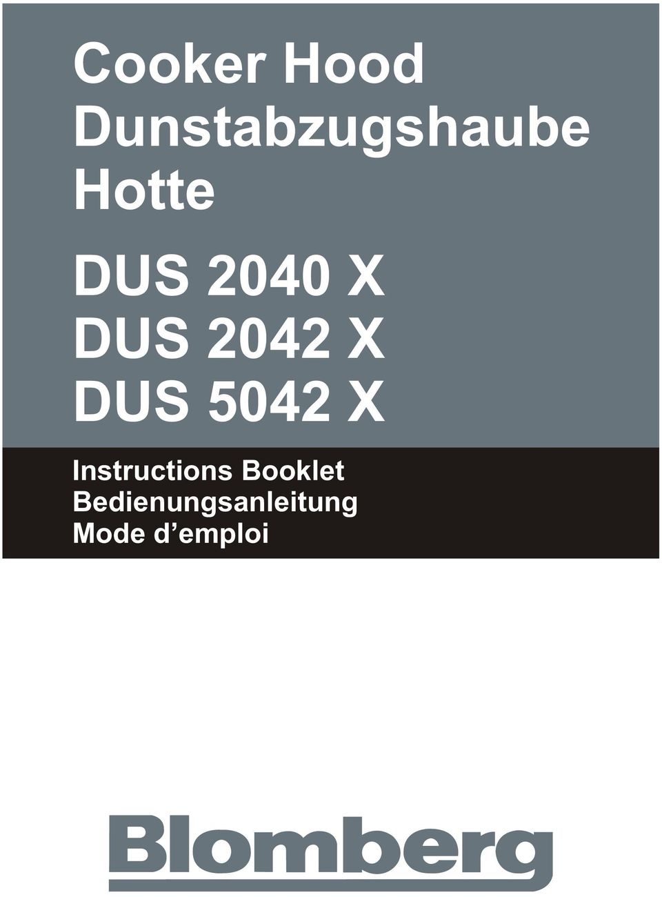 DUS 5042 X Instructions