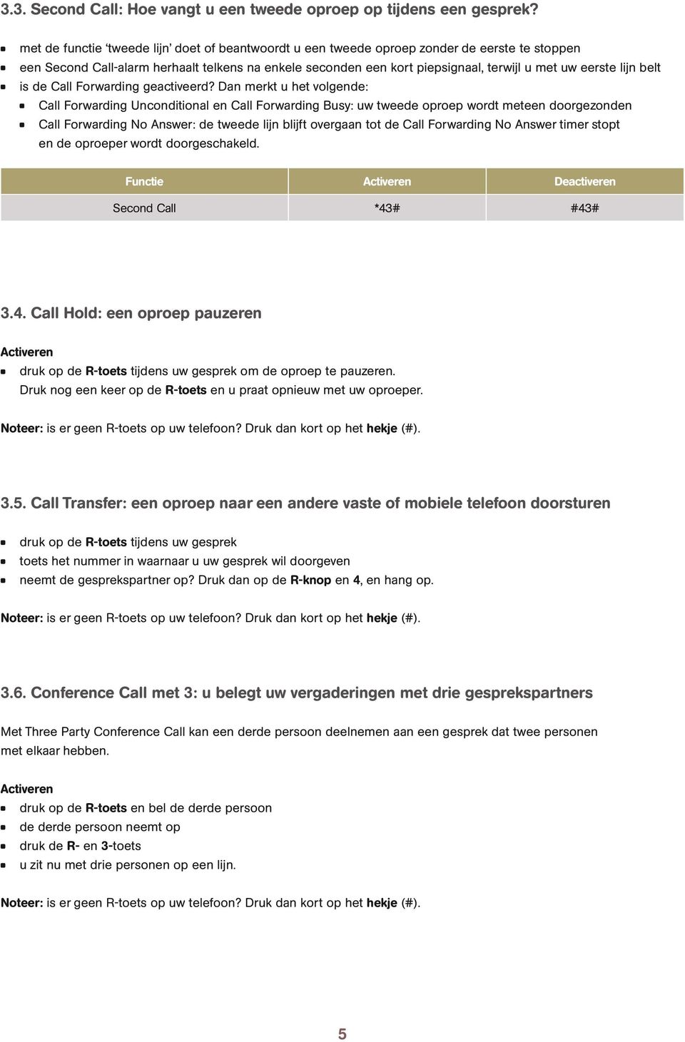 lijn belt is de Call Forwarding geactiveerd?