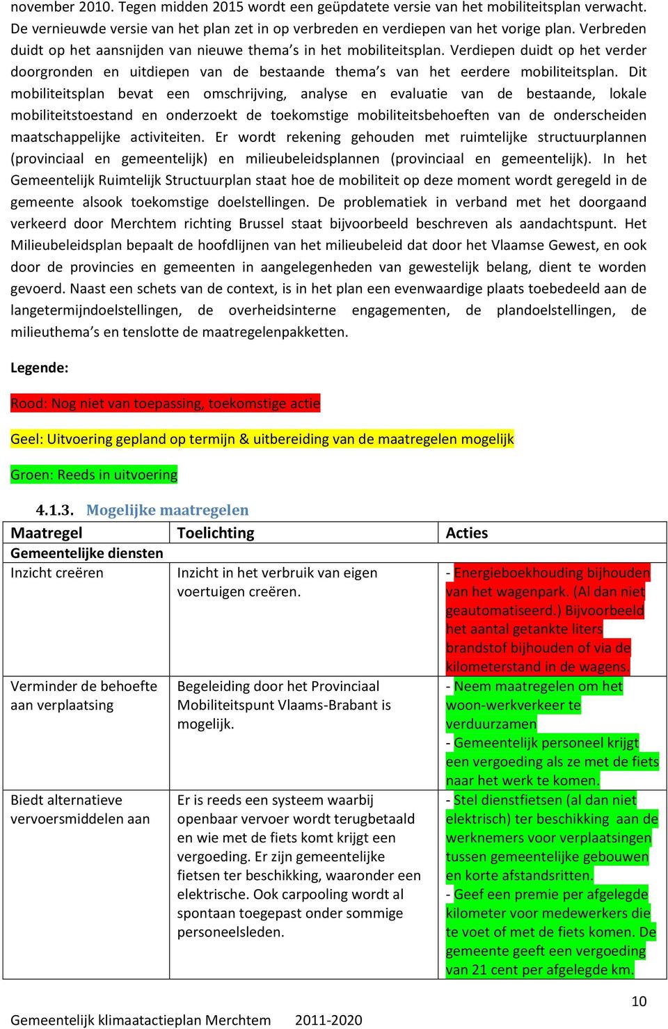 Dit mobiliteitsplan bevat een omschrijving, analyse en evaluatie van de bestaande, lokale mobiliteitstoestand en onderzoekt de toekomstige mobiliteitsbehoeften van de onderscheiden maatschappelijke