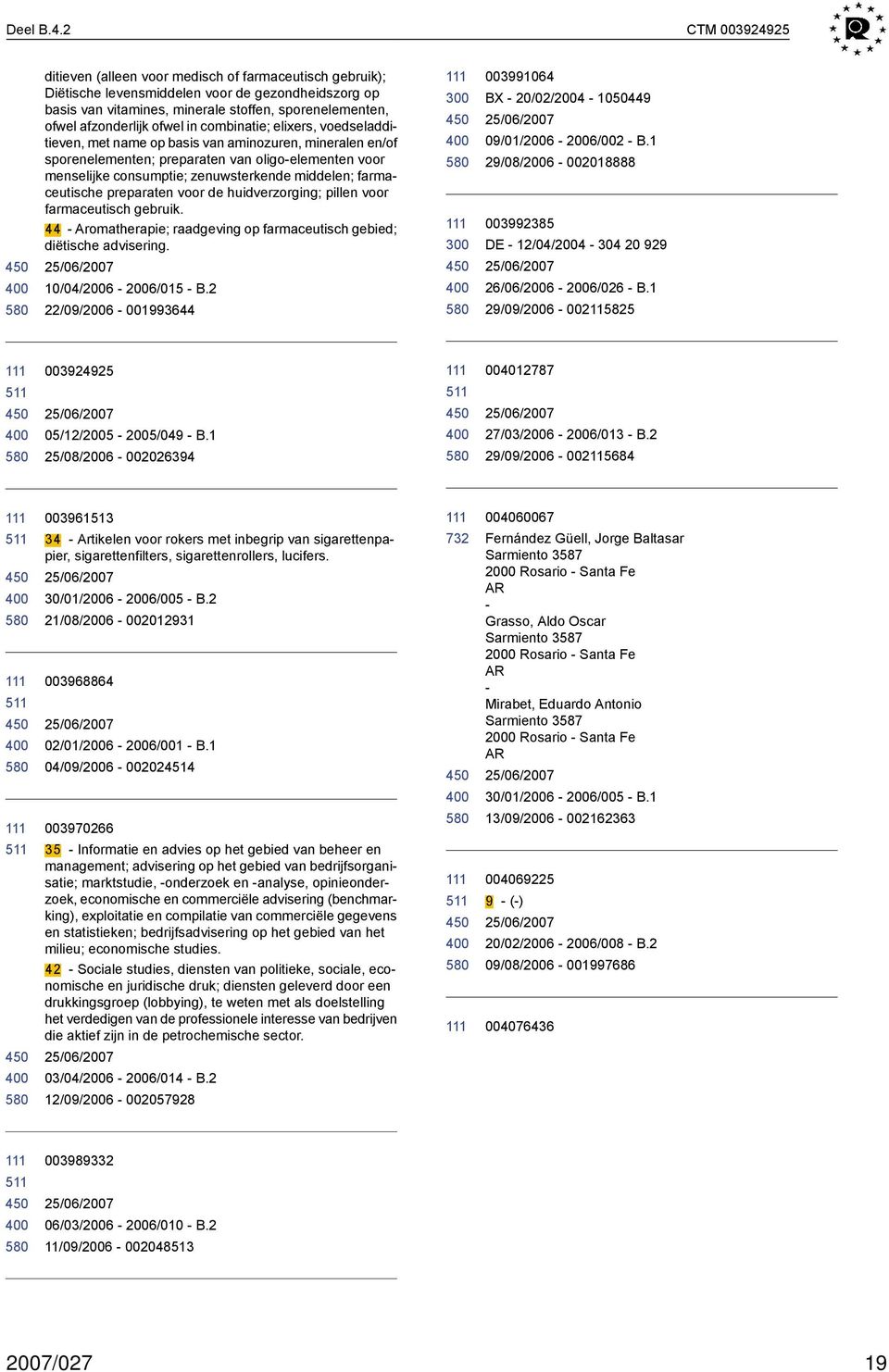 afzonderlijk ofwel in combinatie; elixers, voedseladditieven, met name op basis van aminozuren, mineralen en/of sporenelementen; preparaten van oligo-elementen voor menselijke consumptie;