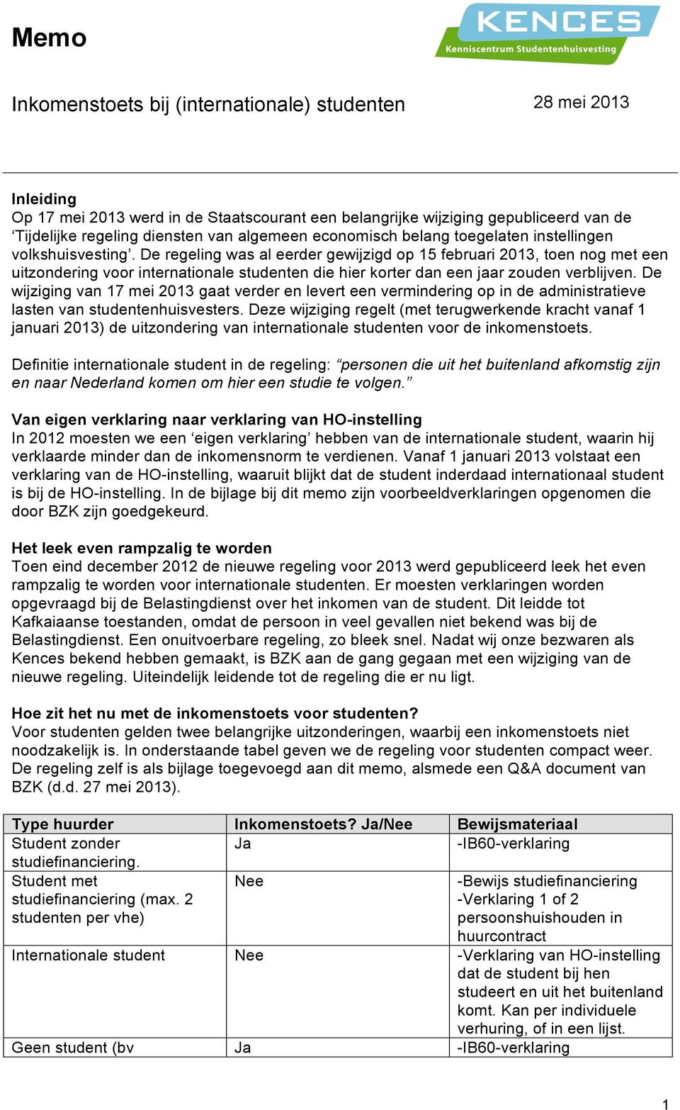 De regeling was al eerder gewijzigd op 15 februari 2013, toen nog met een uitzondering voor internationale studenten die hier korter dan een jaar zouden verblijven.