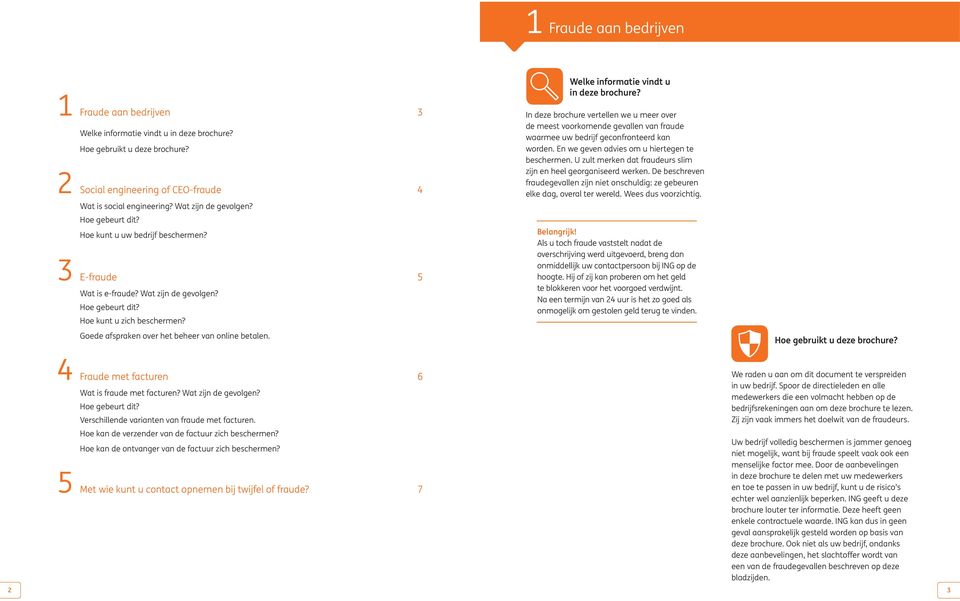 In deze brochure vertellen we u meer over de meest voorkomende gevallen van fraude waarmee uw bedrijf geconfronteerd kan worden. En we geven advies om u hiertegen te beschermen.