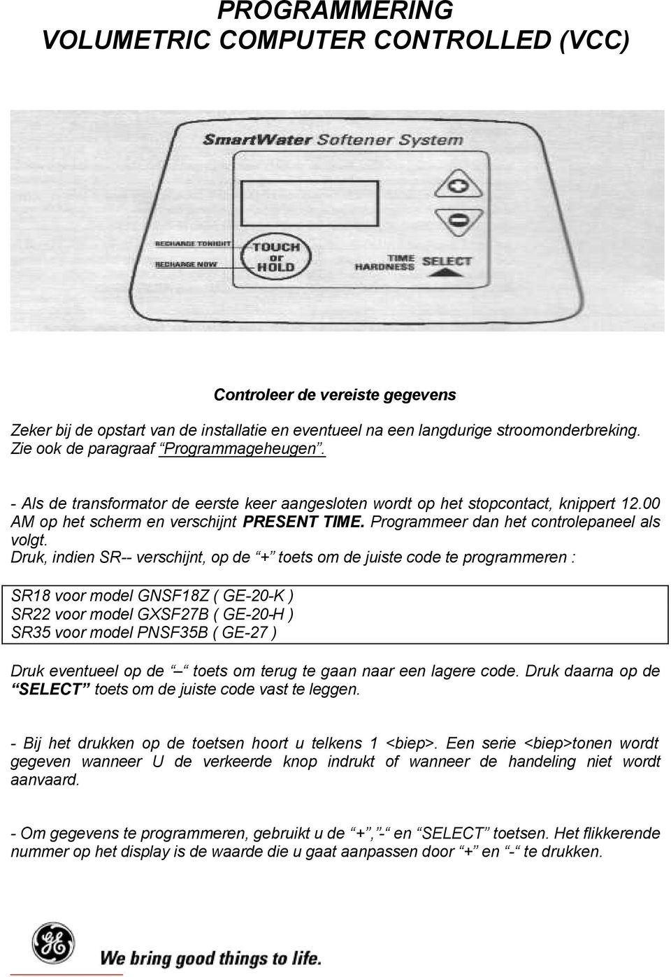 Programmeer dan het controlepaneel als volgt.