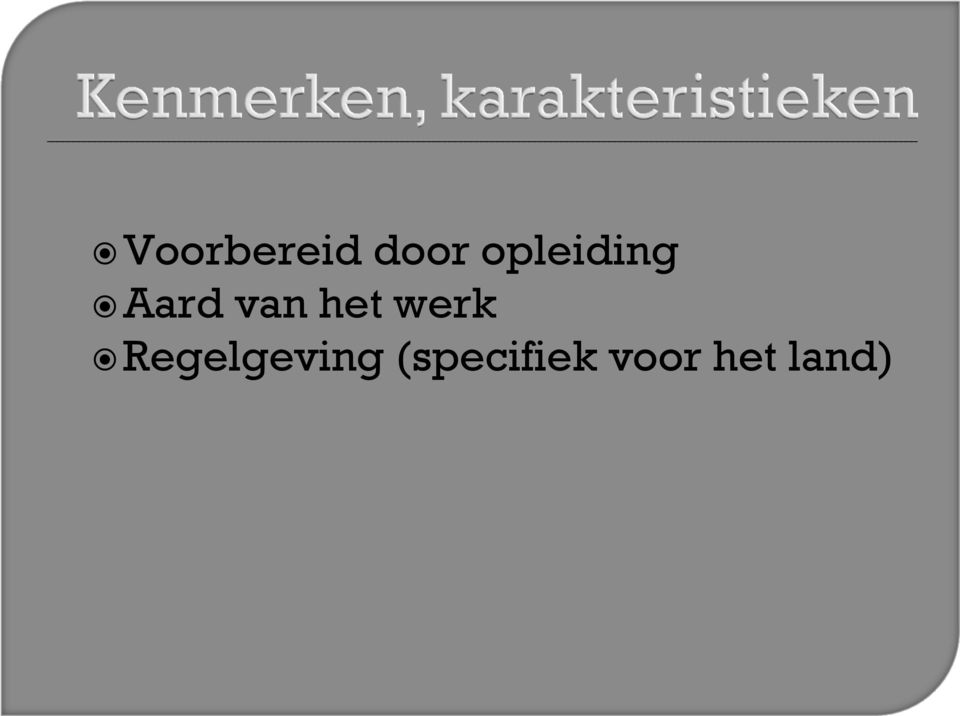 het werk Regelgeving