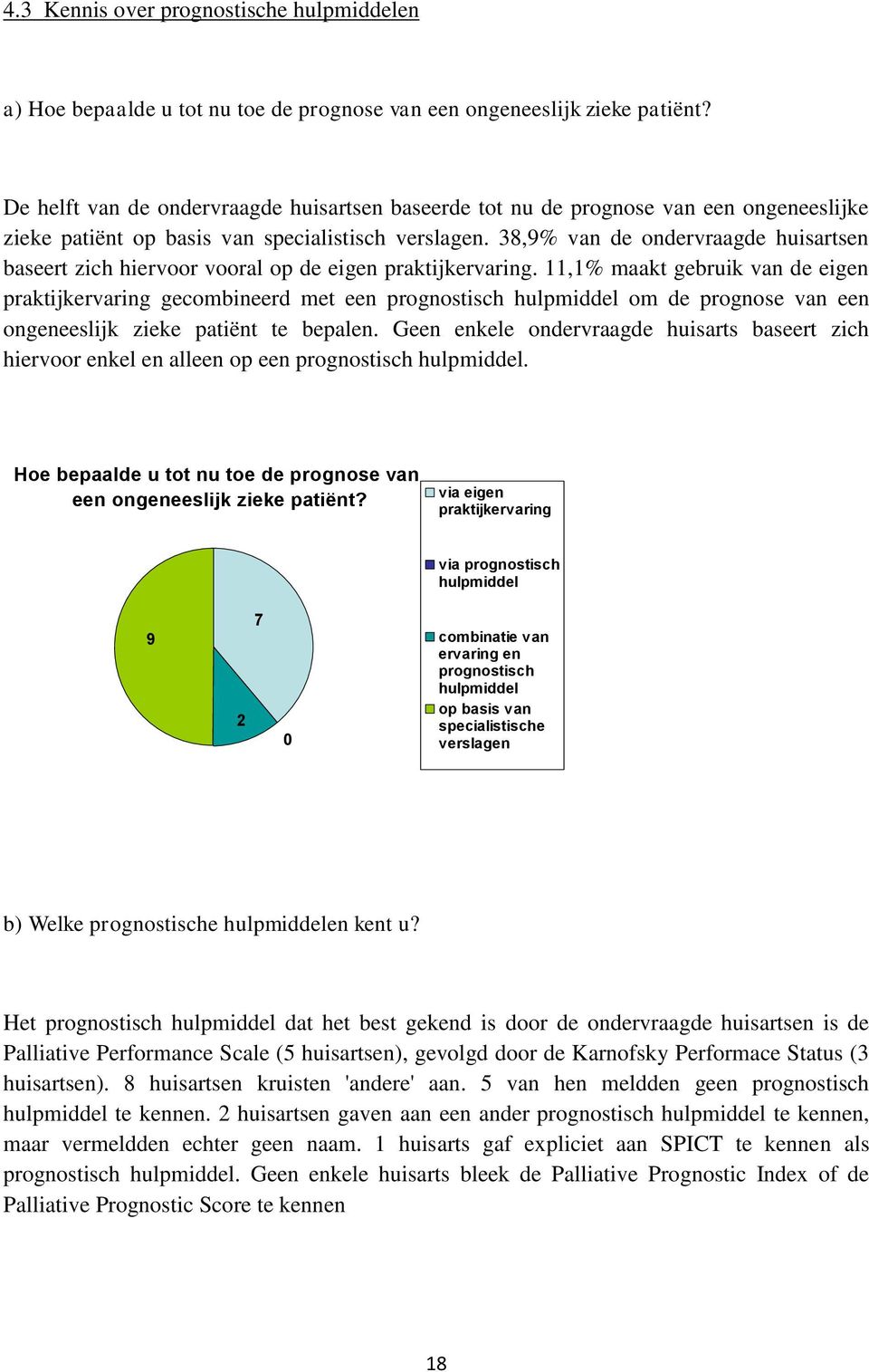 38,9% van de ndervraagde huisartsen baseert zich hiervr vral p de eigen praktijkervaring.