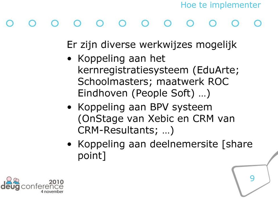 Eindhoven (People Soft) ) Koppeling aan BPV systeem (OnStage van