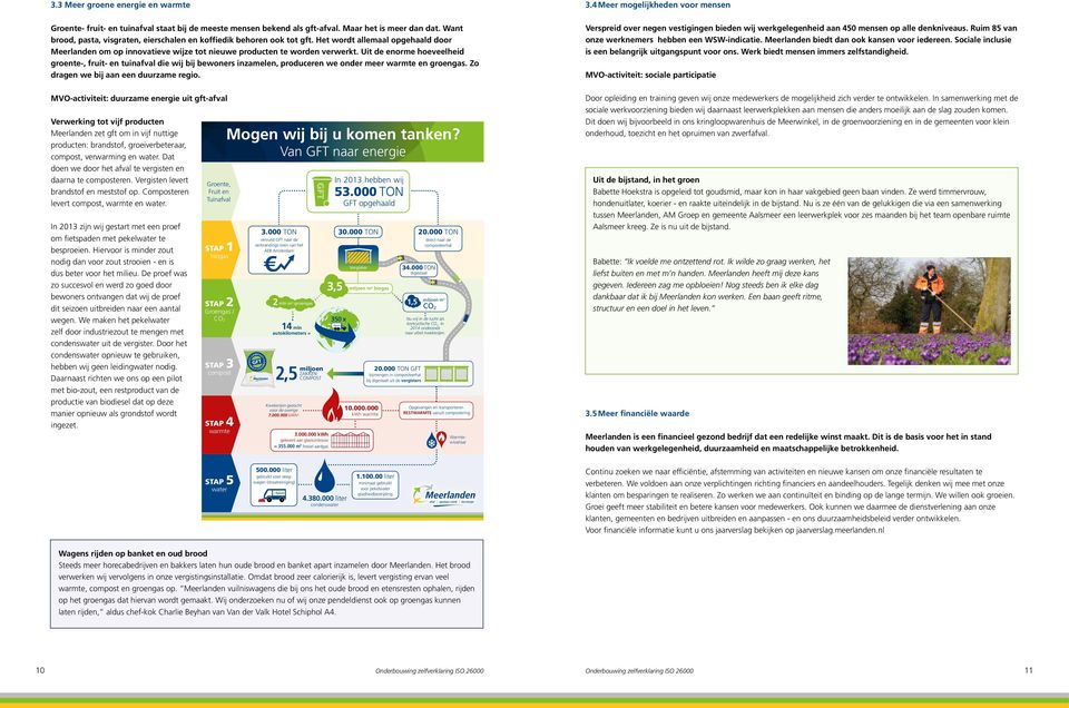 Uit de enorme hoeveelheid groente-, fruit- en tuinafval die wij bij bewoners inzamelen, produceren we onder meer warmte en groengas. Zo dragen we bij aan een duurzame regio.