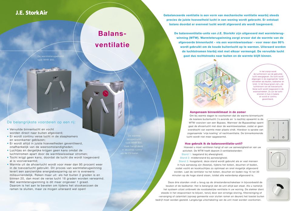 Warmteterugwinning zorgt ervoor dat de warmte van de afgevoerde binnenlucht - via een warmtewisselaar - voor meer dan 95% wordt gebruikt om de koude buitenlucht op te warmen.