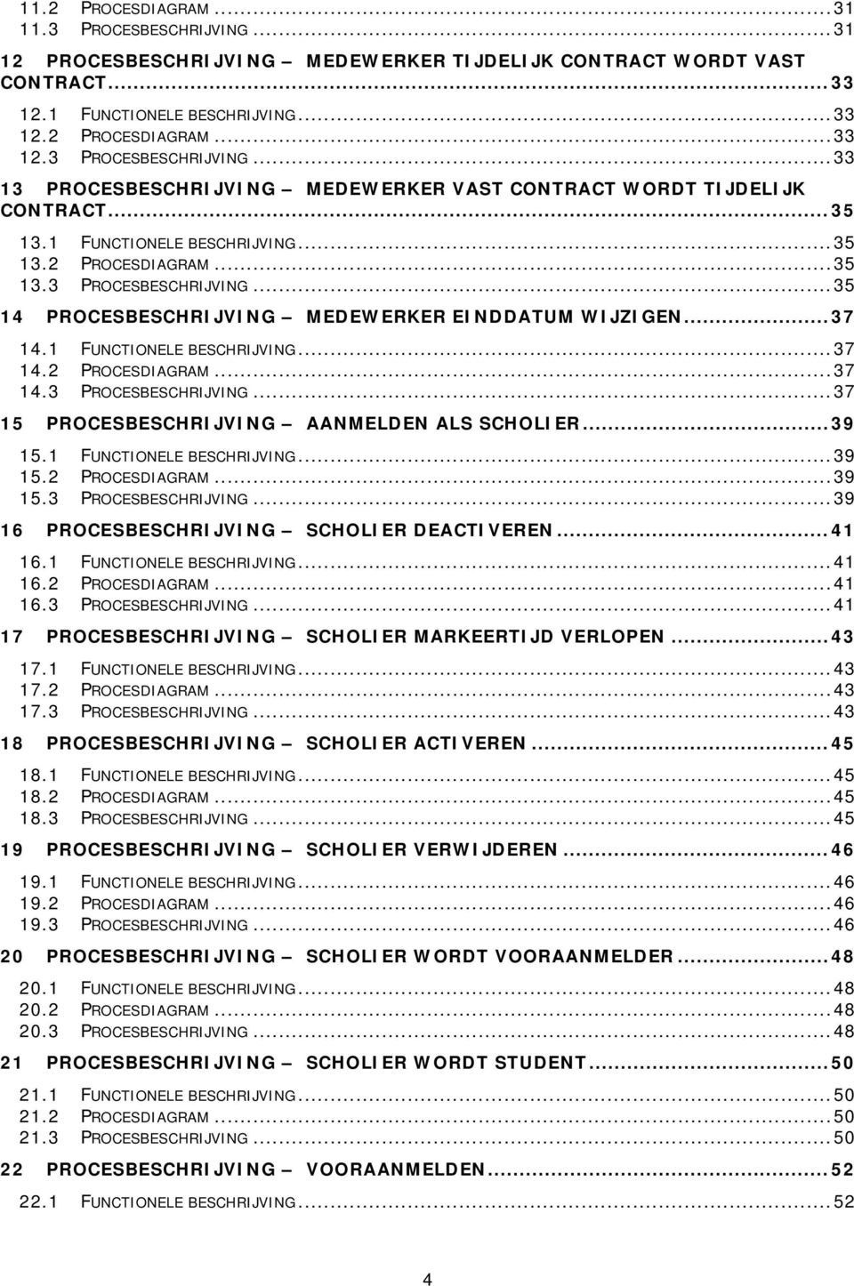 .. 39 15.1 FUNCTIONELE BESCHRIJVING... 39 15.2 PROCESDIAGRAM... 39 15.3 PROCESBESCHRIJVING... 39 16 PROCESBESCHRIJVING SCHOLIER DEACTIVEREN... 41 16.1 FUNCTIONELE BESCHRIJVING... 41 16.2 PROCESDIAGRAM... 41 16.3 PROCESBESCHRIJVING... 41 17 PROCESBESCHRIJVING SCHOLIER MARKEERTIJD VERLOPEN.