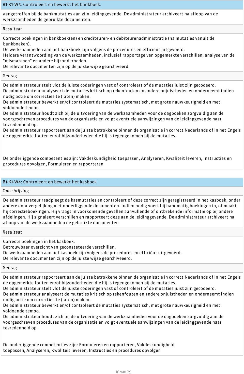 Heldere verantwoording van de werkzaamheden, inclusief rapportage van opgemerkte verschillen, analyse van de "mismatchen" en andere bijzonderheden.