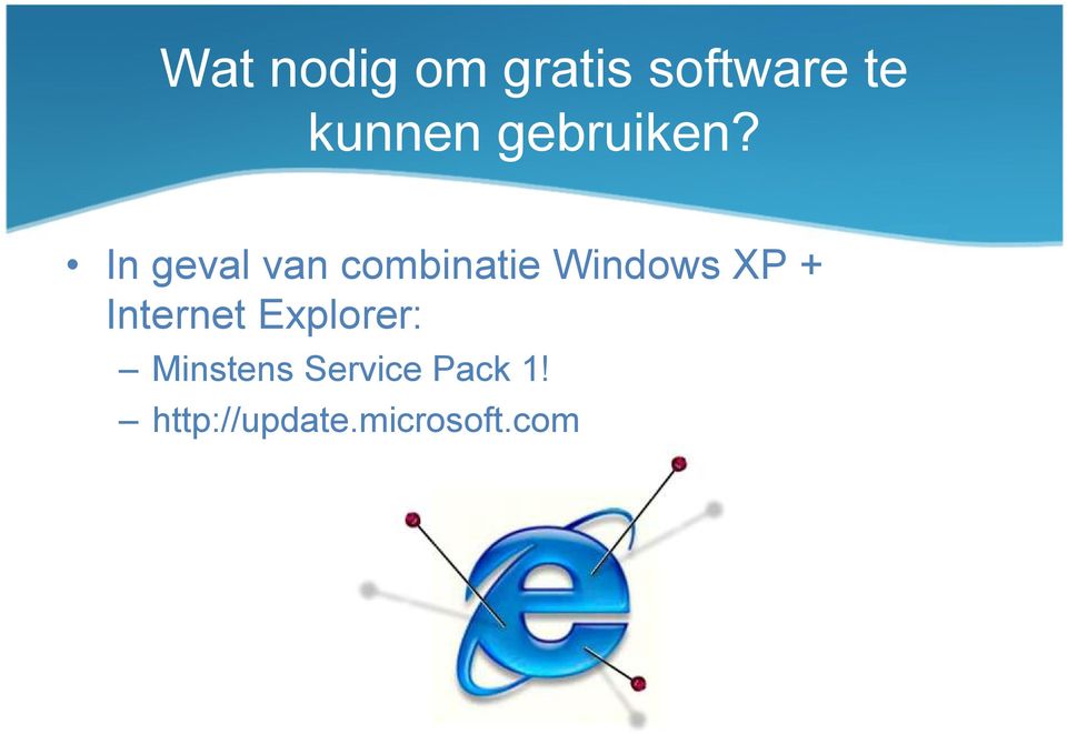 In geval van combinatie Windows XP +