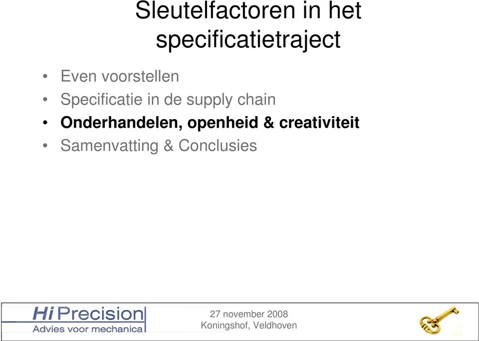 Specificatie in de supply chain