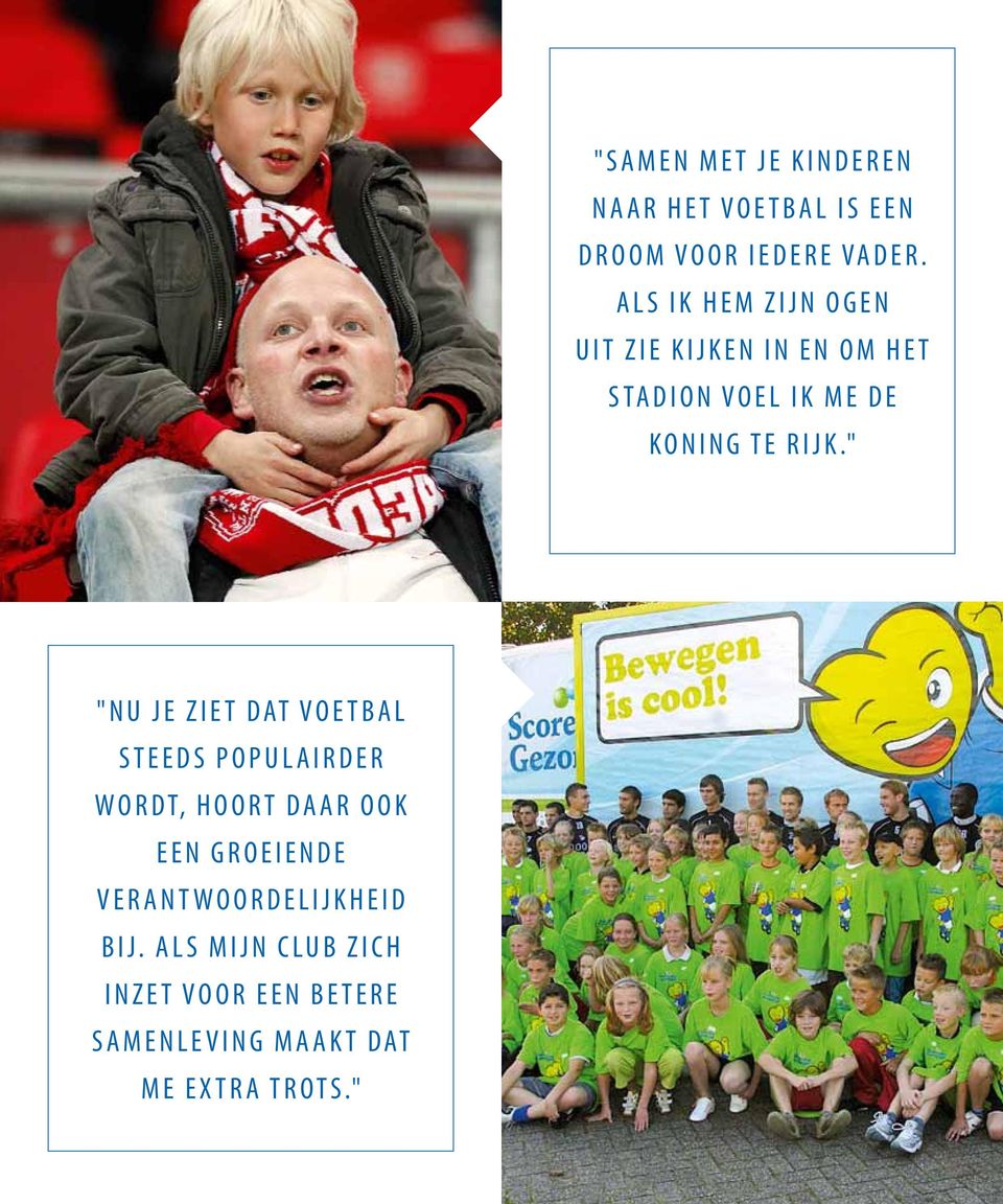 " "Nu je ziet dat voetbal steeds populairder wordt, hoort daar ook een groeiende