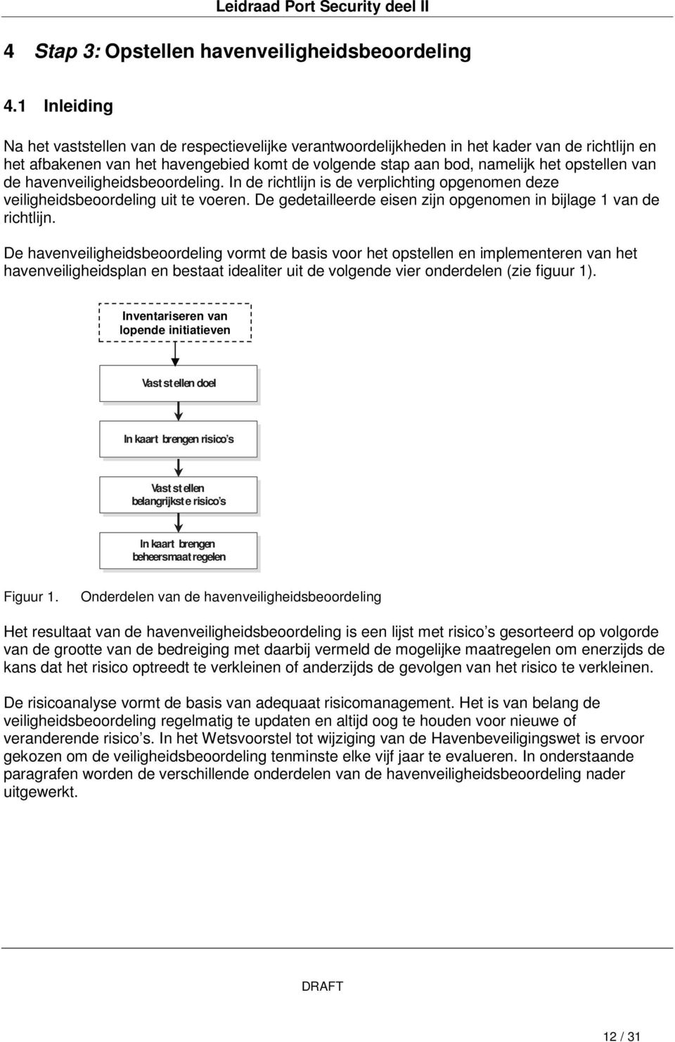 van de havenveiligheidsbeoordeling. In de richtlijn is de verplichting opgenomen deze veiligheidsbeoordeling uit te voeren. De gedetailleerde eisen zijn opgenomen in bijlage 1 van de richtlijn.