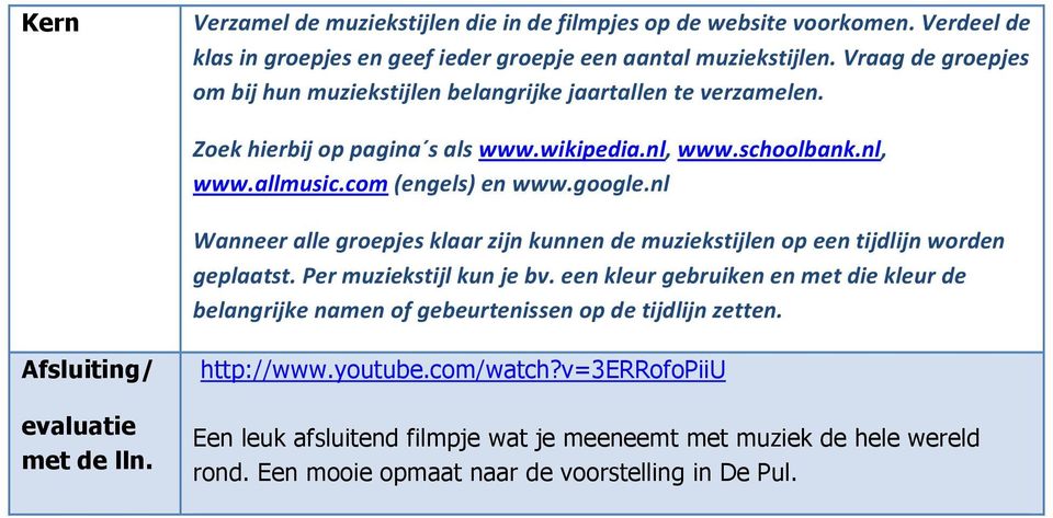 nl Wanneerallegroepjesklaarzijnkunnendemuziekstijlenopeentijdlijnworden geplaatst.permuziekstijlkunjebv.