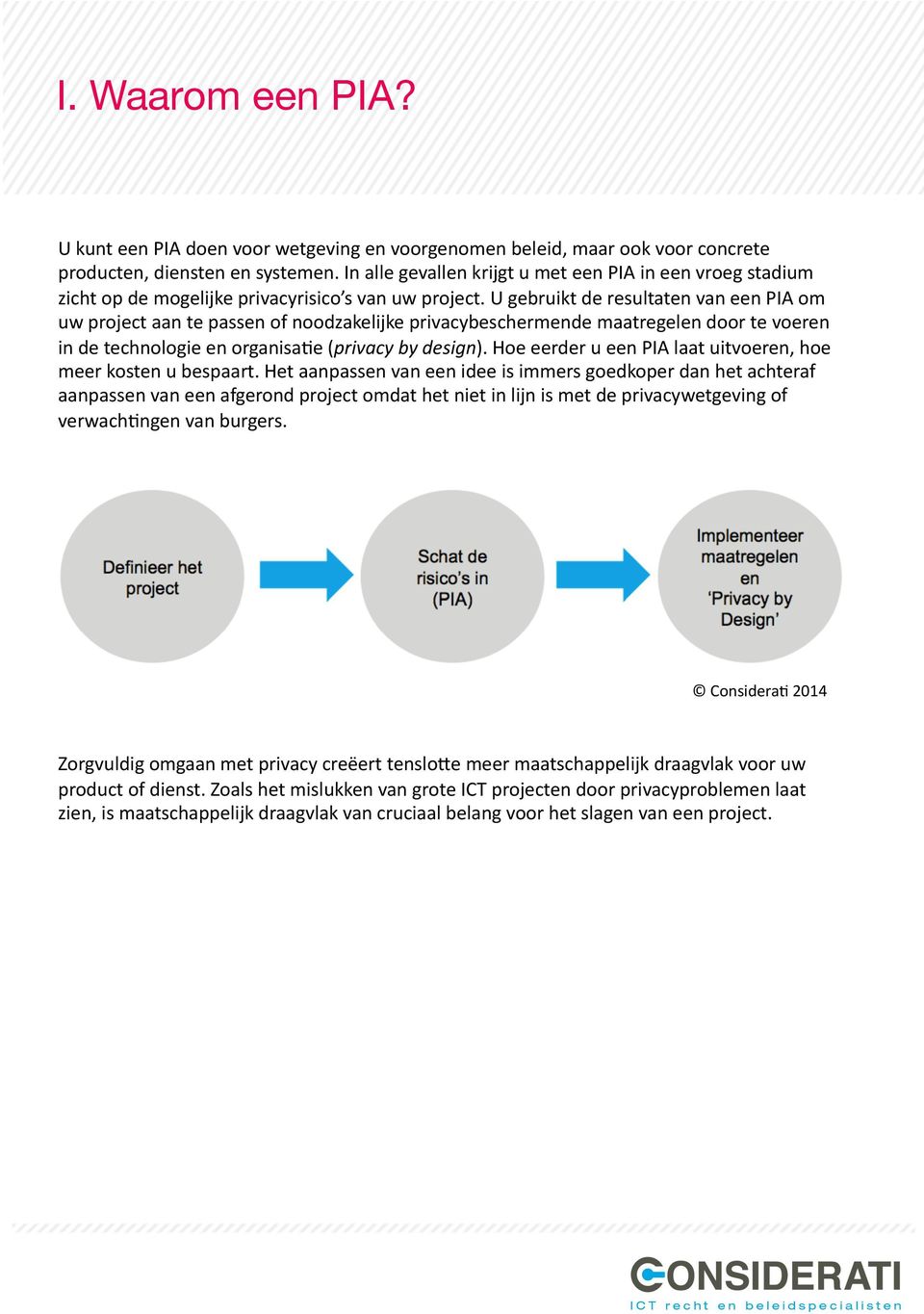 U gebruikt de resultaten van een PIA om uw project aan te passen of noodzakelijke privacybeschermende maatregelen door te voeren in de technologie en organisade (privacy by design).