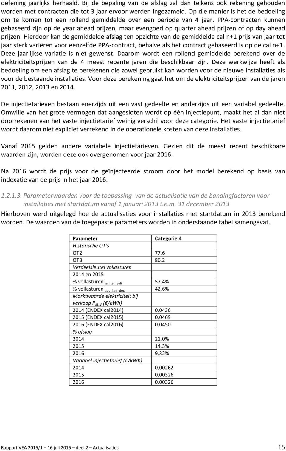 PPA-contracten kunnen gebaseerd zijn op de year ahead prijzen, maar evengoed op quarter ahead prijzen of op day ahead prijzen.