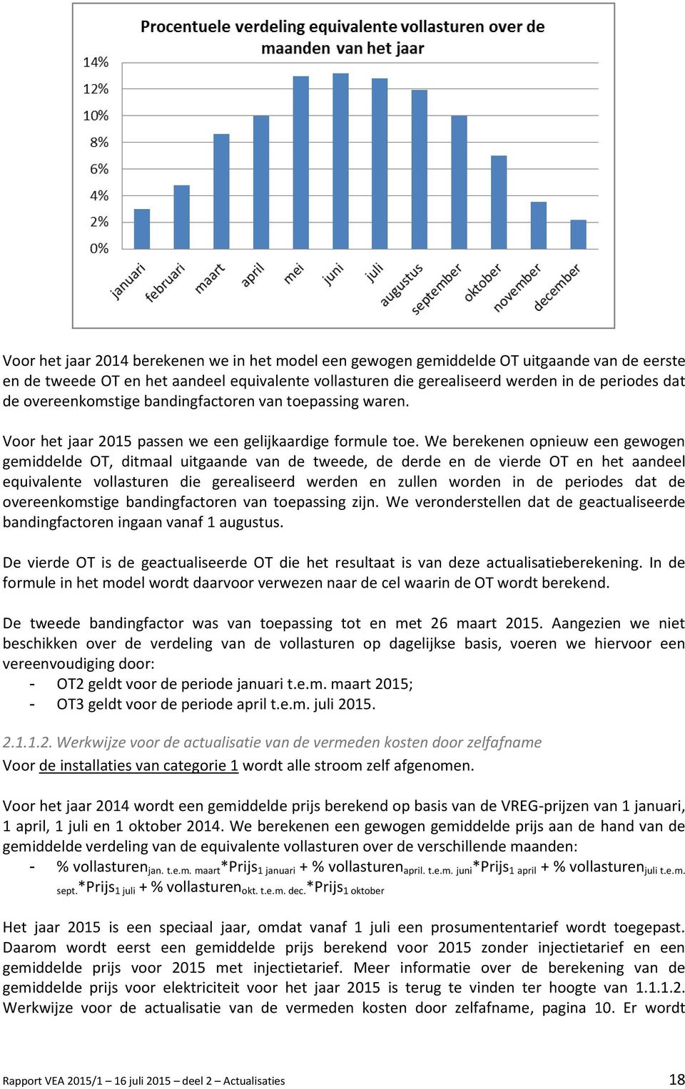 We berekenen opnieuw een gewogen gemiddelde OT, ditmaal uitgaande van de tweede, de derde en de vierde OT en het aandeel equivalente vollasturen die gerealiseerd werden en zullen worden in de