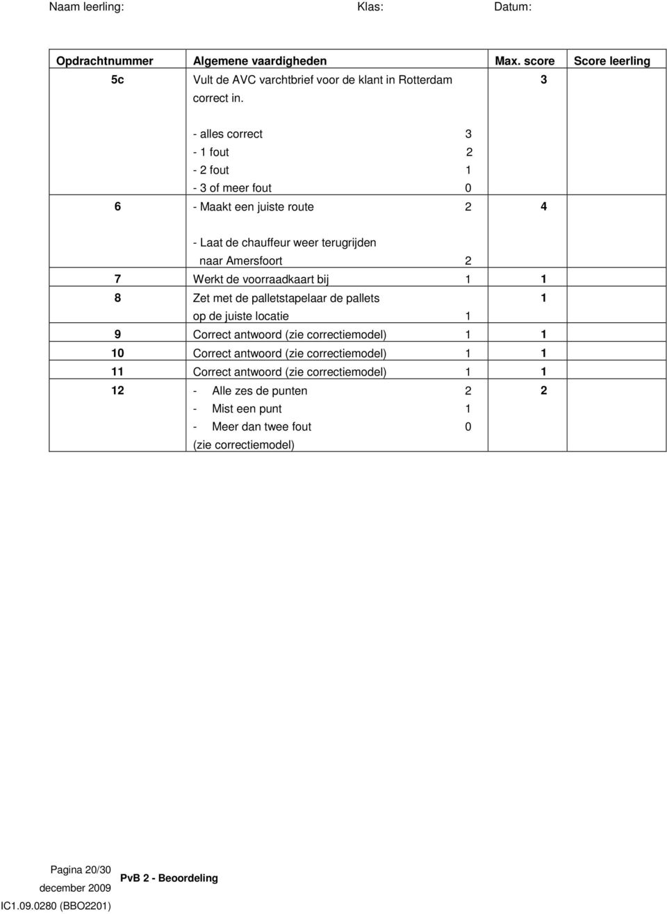 voorraadkaart bij 1 1 8 Zet met de palletstapelaar de pallets 1 op de juiste locatie 1 9 Correct antwoord (zie correctiemodel) 1 1 10 Correct antwoord (zie