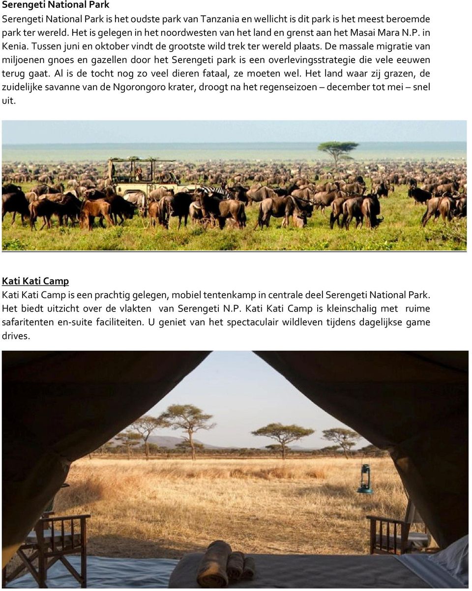 De massale migratie van miljoenen gnoes en gazellen door het Serengeti park is een overlevingsstrategie die vele eeuwen terug gaat. Al is de tocht nog zo veel dieren fataal, ze moeten wel.