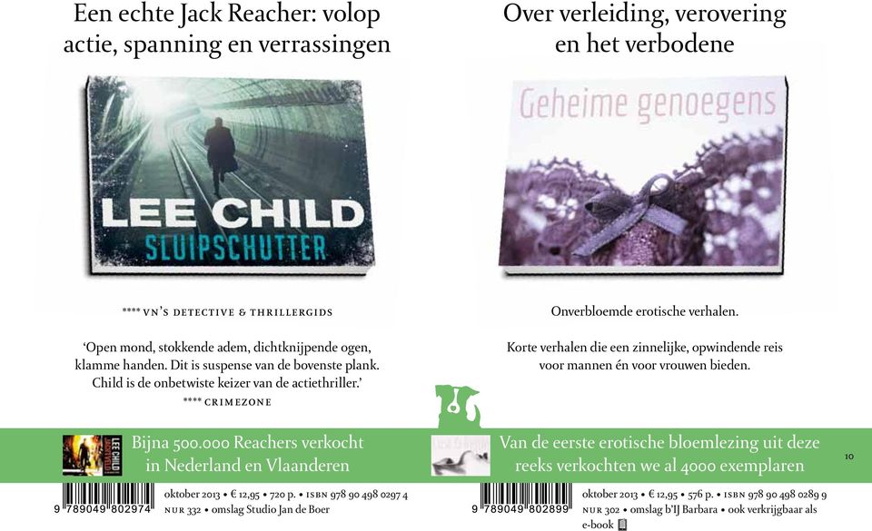 000 Reachers verkocht in Nederland en Vlaanderen oktober 2013 12,95 720 p. isbn 978 90 498 0297 4 nur 332 omslag Studio Jan de Boer Onverbloemde erotische verhalen.