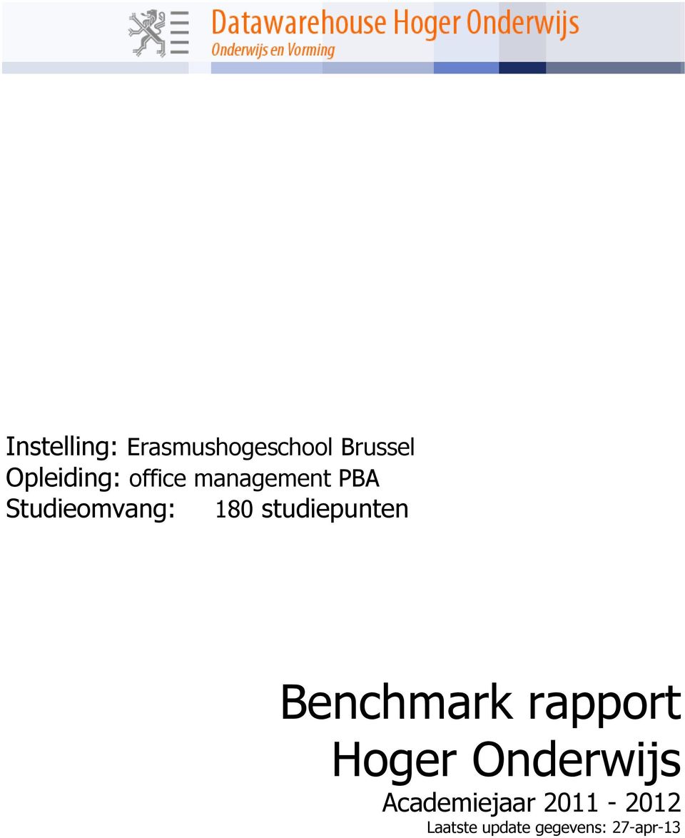 180 studiepunten Benchmark rapport Hoger