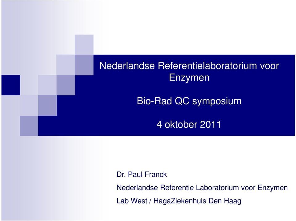 Dr. Paul Franck Nederlandse Referentie