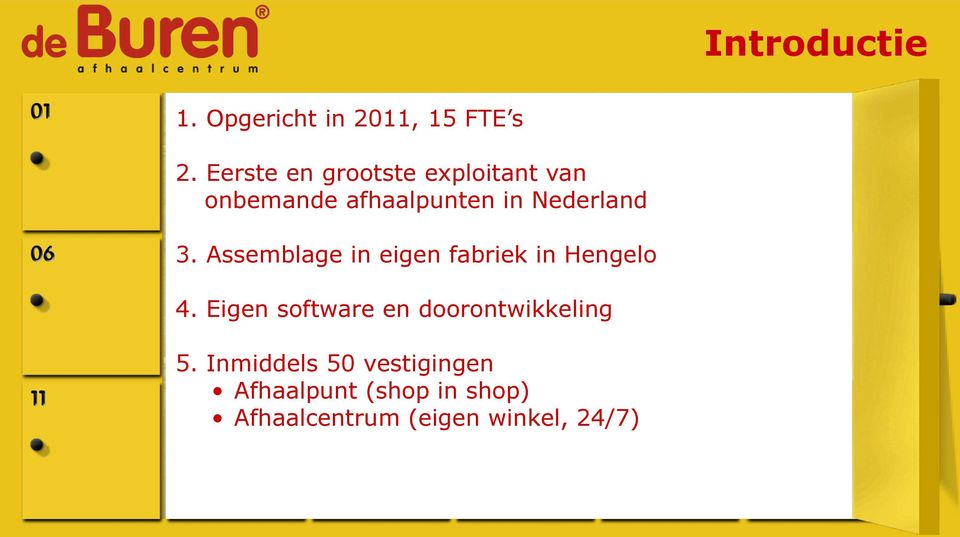 3. Assemblage in eigen fabriek in Hengelo 4.