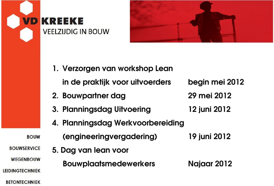 Planningsdag Uitvoering 12 juni 2012 4.