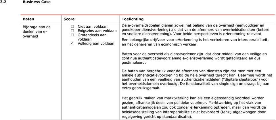 Voor beide perspectieven is eherkenning relevant. Een belangrijke drijfveer voor eherkenning is het verbeteren van interoperabiliteit, en het genereren van economisch verkeer.