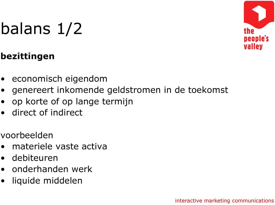 lange termijn direct of indirect voorbeelden materiele