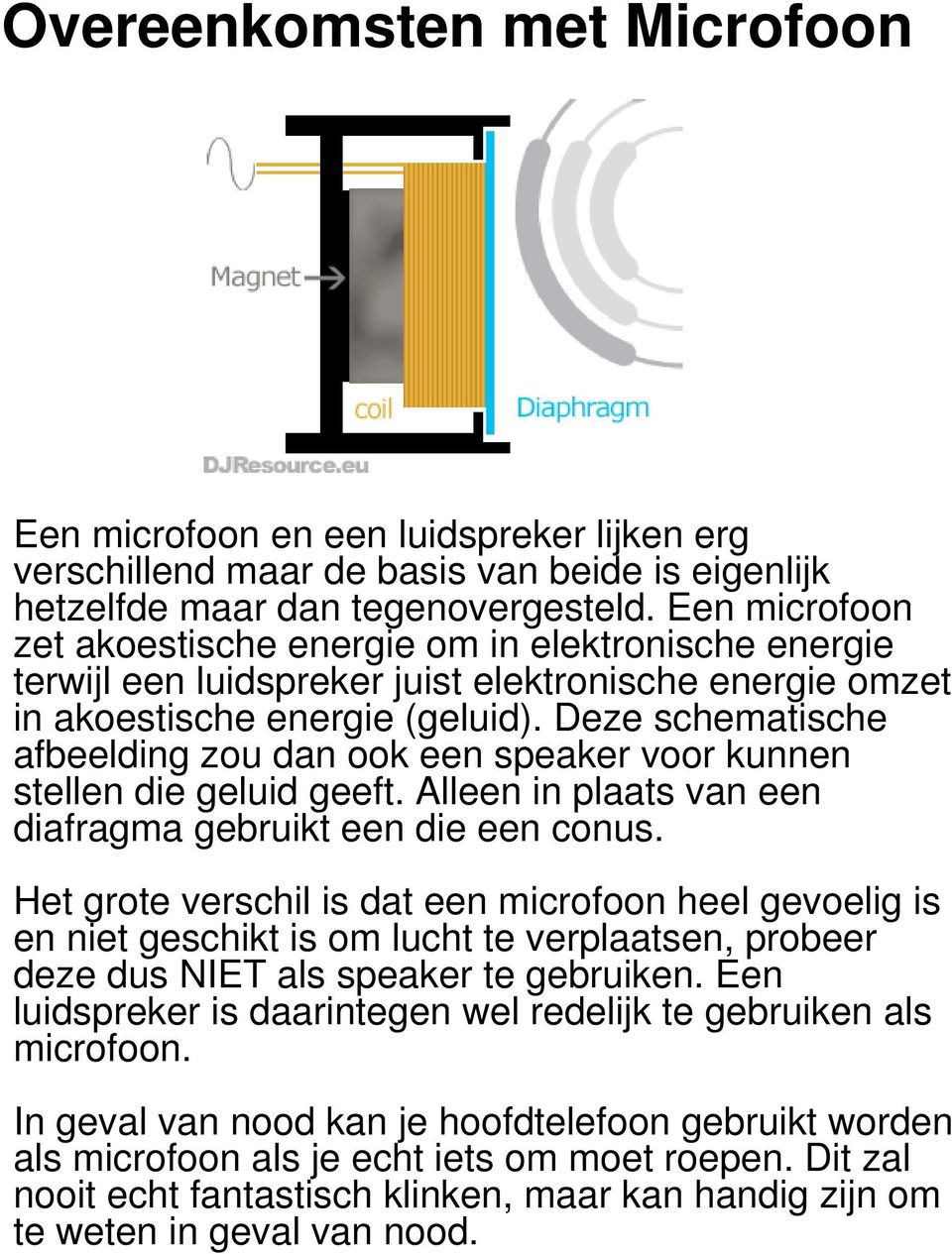 Deze schematische afbeelding zou dan ook een speaker voor kunnen stellen die geluid geeft. Alleen in plaats van een diafragma gebruikt een die een conus.