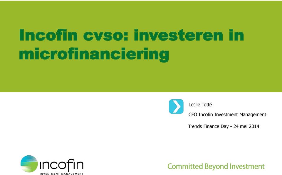CFO Incofin Investment