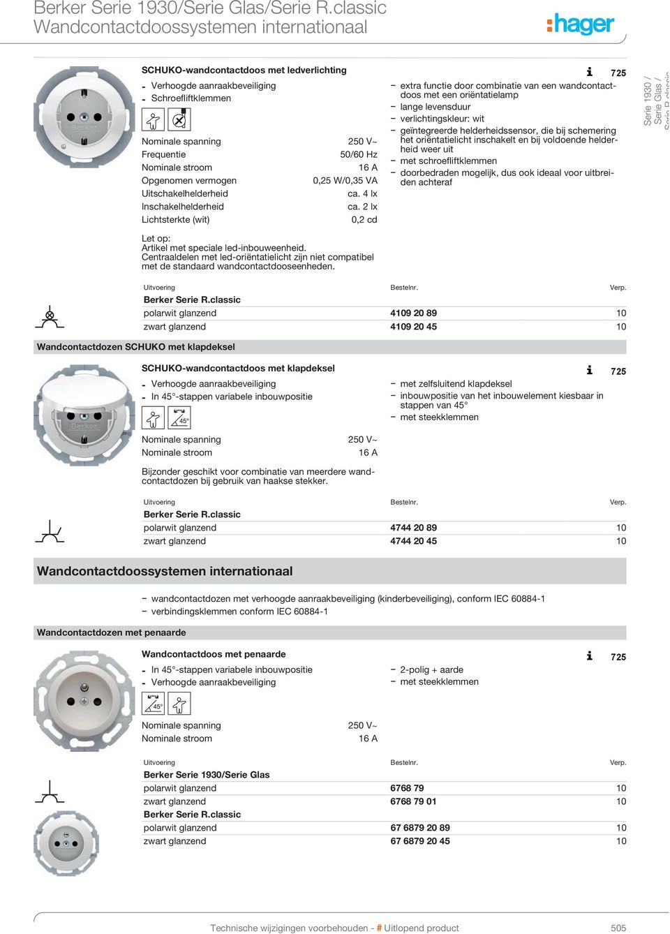 een wand con tactdoos met een oriëntatielamp - Schroefliftklemmen lange levensduur verlichtingskleur: wit geïntegreerde helderheidssensor, die bĳ schemering Nominale spanning 250 V~ het