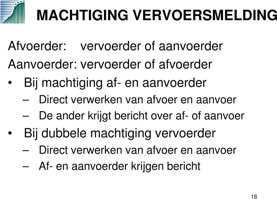 afvoer en aanvoer De ander krijgt bericht over af- of aanvoer Bij dubbele