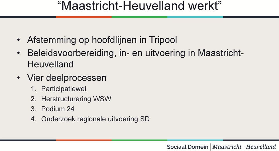 Maastricht- Heuvelland Vier deelprocessen 1.