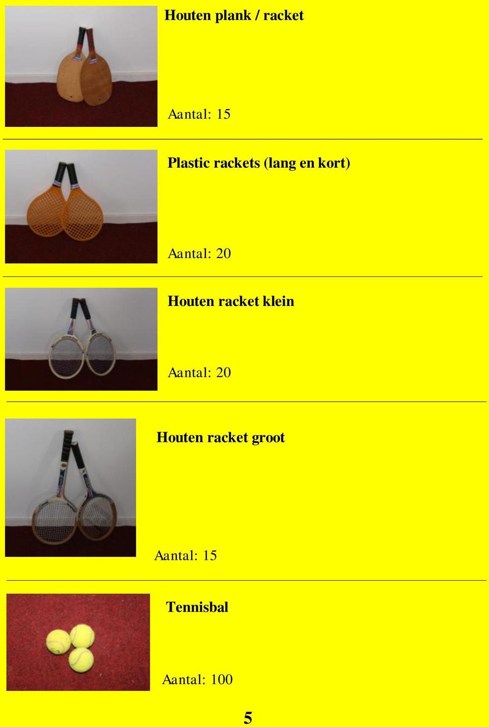 Houten racket klein Aantal: 20