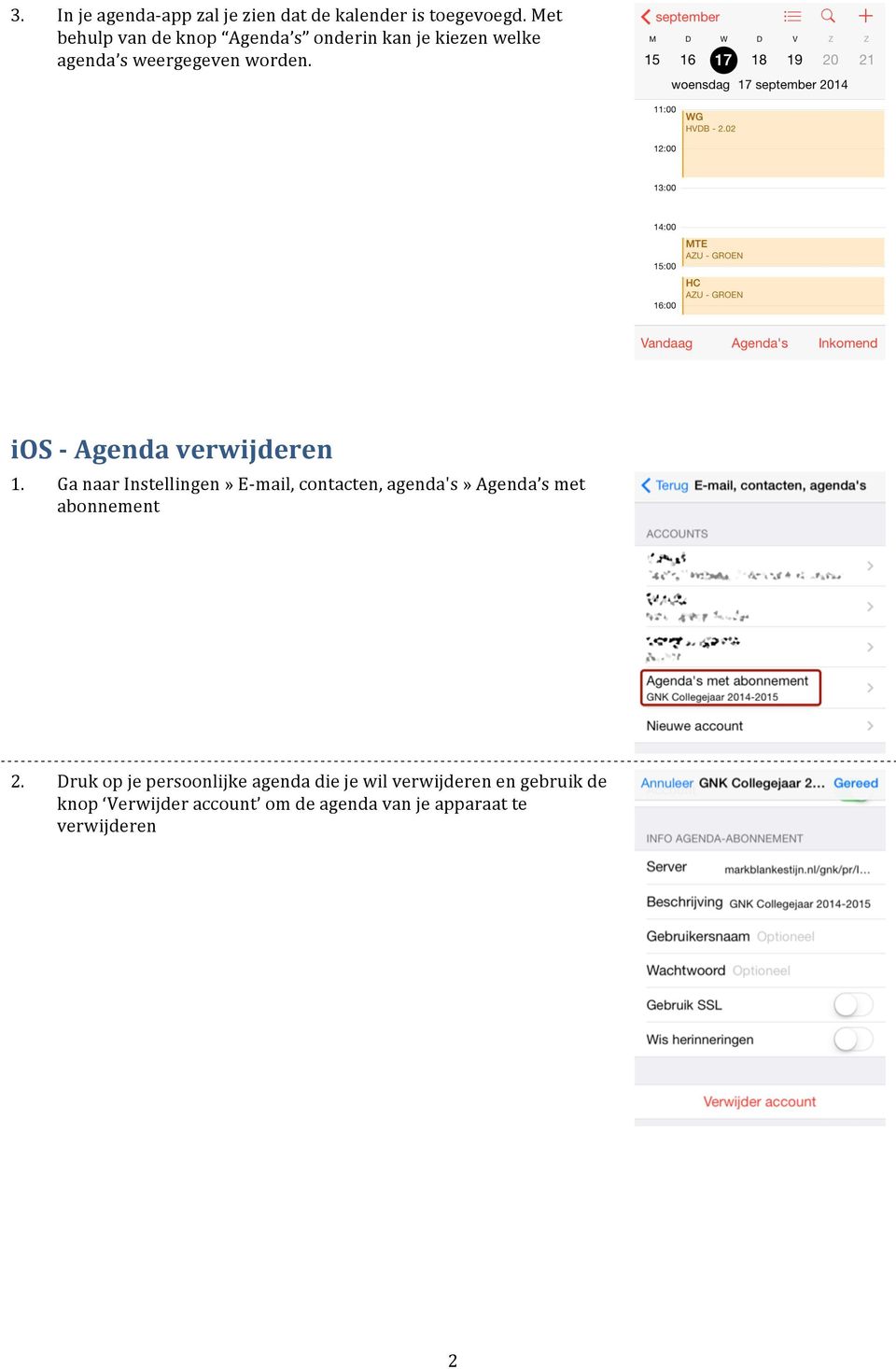 ios - Agenda verwijderen 1.