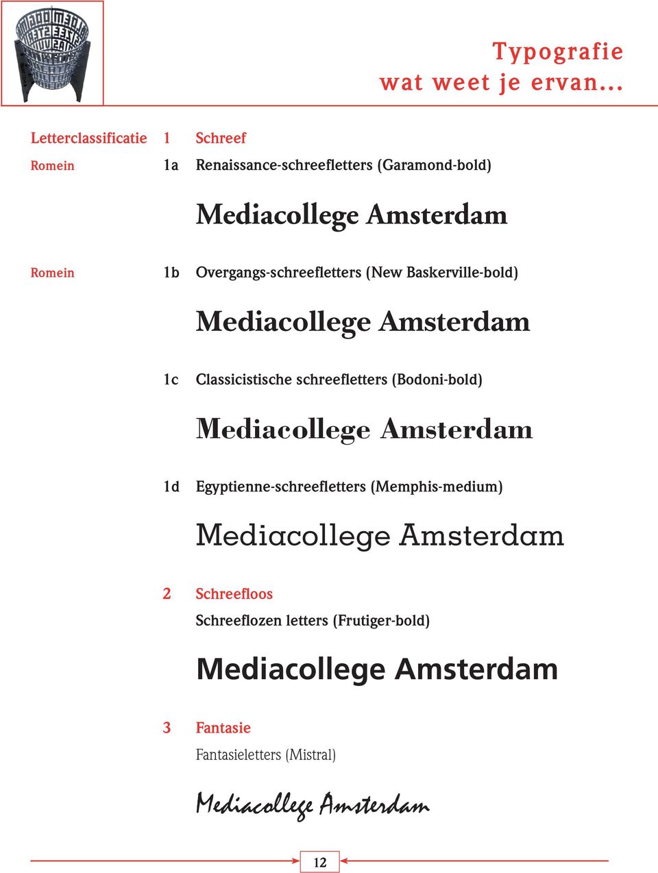 (Bodoni-bold) Mediacollege Amsterdam 1d Egyptienne-schreefletters (Memphis-medium) Mediacollege Amsterdam 2