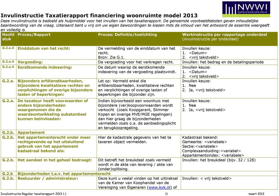 2.b. Appartement G.2.b. Het appartementsrecht onder meer rechtgevende op het uitsluitend gebruik van het appartement kadastraal bekend als: De datum waarop de eerstkomende indexering van de vergoeding plaatsvindt.