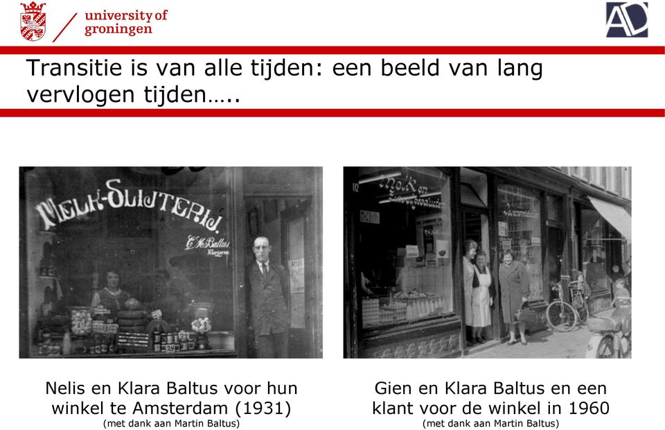 . Nelis en Klara Baltus voor hun winkel te Amsterdam (1931)