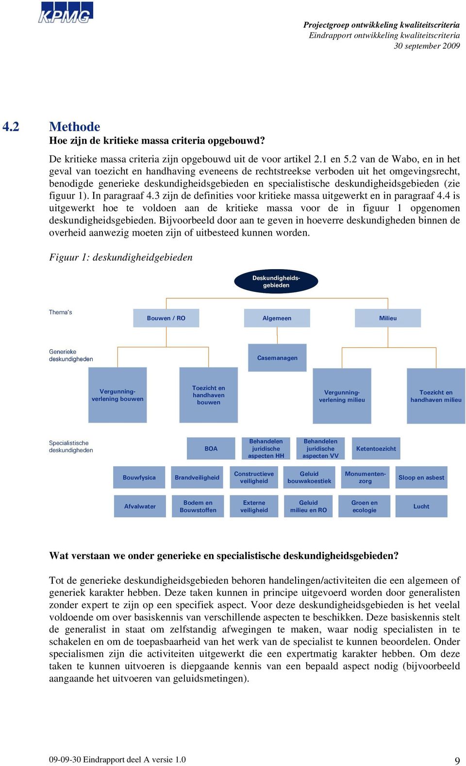 deskundigheidsgebieden (zie figuur 1). In paragraaf 4.3 zijn de definities voor kritieke massa uitgewerkt en in paragraaf 4.