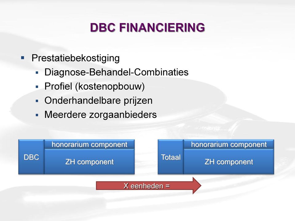 Meerdere zorgaanbieders honorarium component