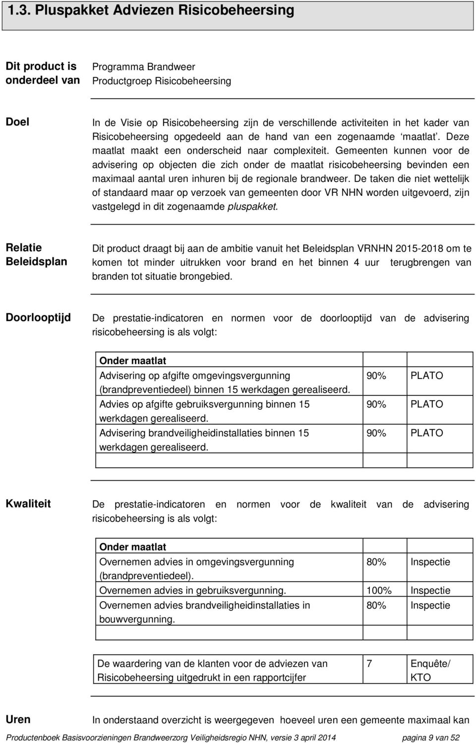 Gemeenten kunnen voor de advisering op objecten die zich onder de maatlat risicobeheersing bevinden een maximaal aantal uren inhuren bij de regionale brandweer.