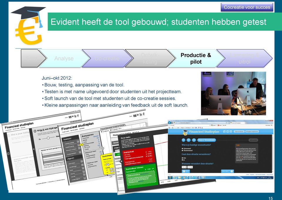 tool. Testen is met name uitgevoerd door studenten uit het projectteam.