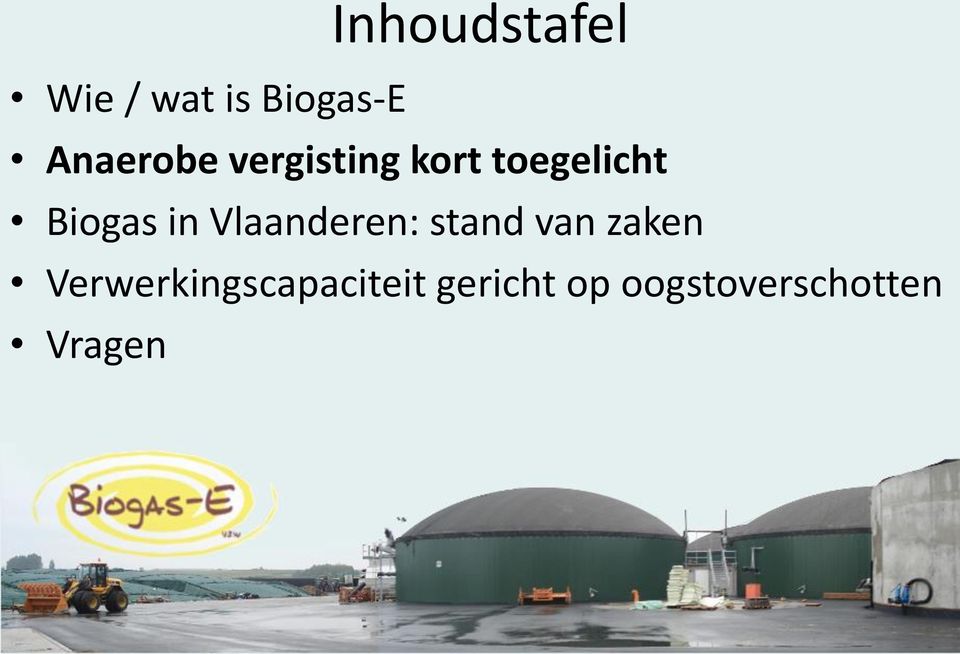 Biogas in Vlaanderen: stand van zaken